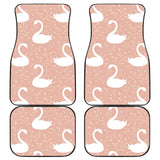 Swan Flower Light Pink Background Front And Back Car Mats