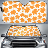 Orange Maple Leaf Pattern Car Sun Shade