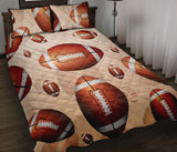 American football ball design pattern Quilt Bed Set