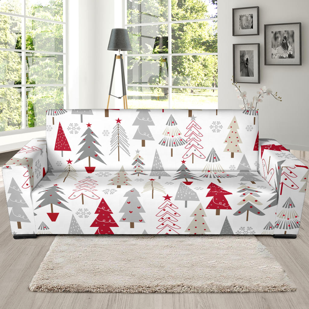 Cute Christmas Tree Pattern Sofa Slipcover