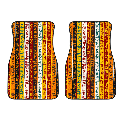 Egypt Hieroglyphics Pattern Print Design 01 Front Car Mats