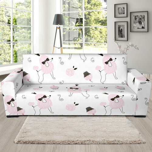 Poodle Dog Rose Cake Pattern Sofa Slipcover