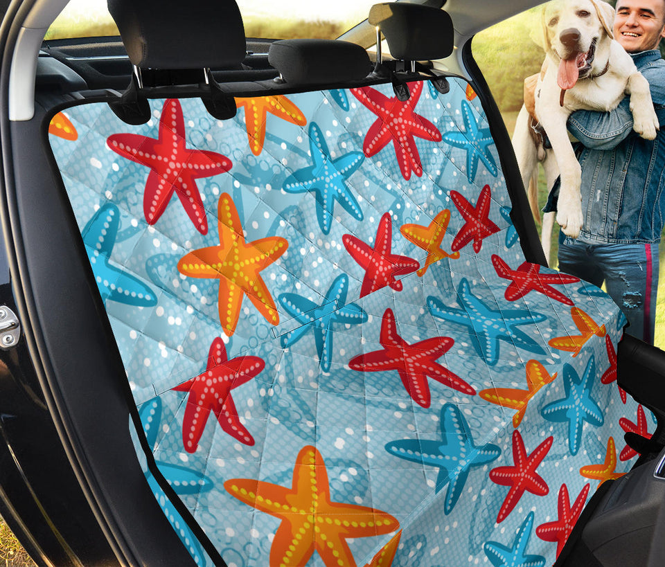 Blue Red Orange Starfish Pattern Dog Car Seat Covers