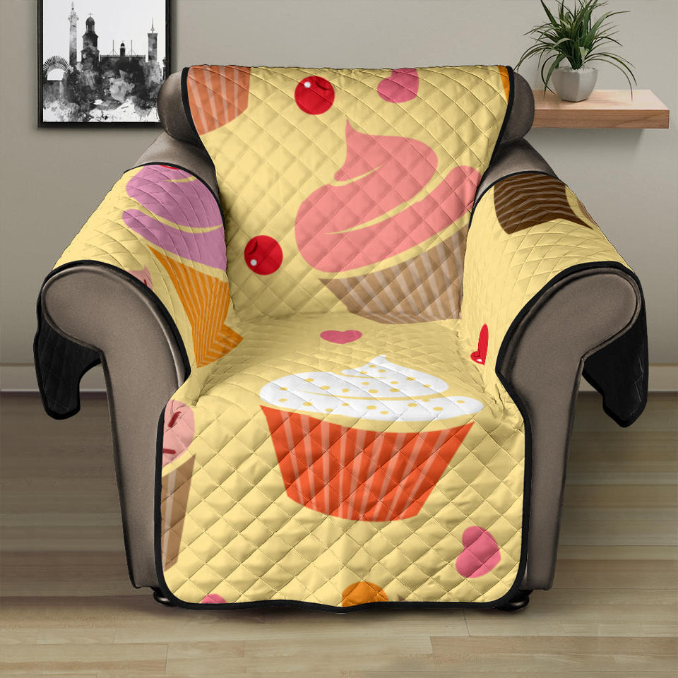 cake cupcake heart cherry pattern Recliner Cover Protector