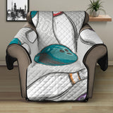 Bowling ball and pin gray background Recliner Cover Protector