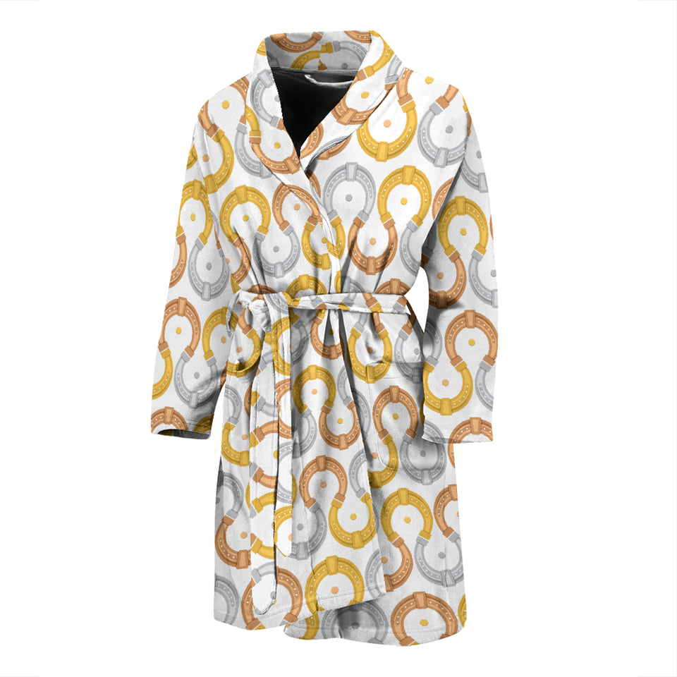 Horseshoes Pattern Print Design 03 Men's Bathrobe