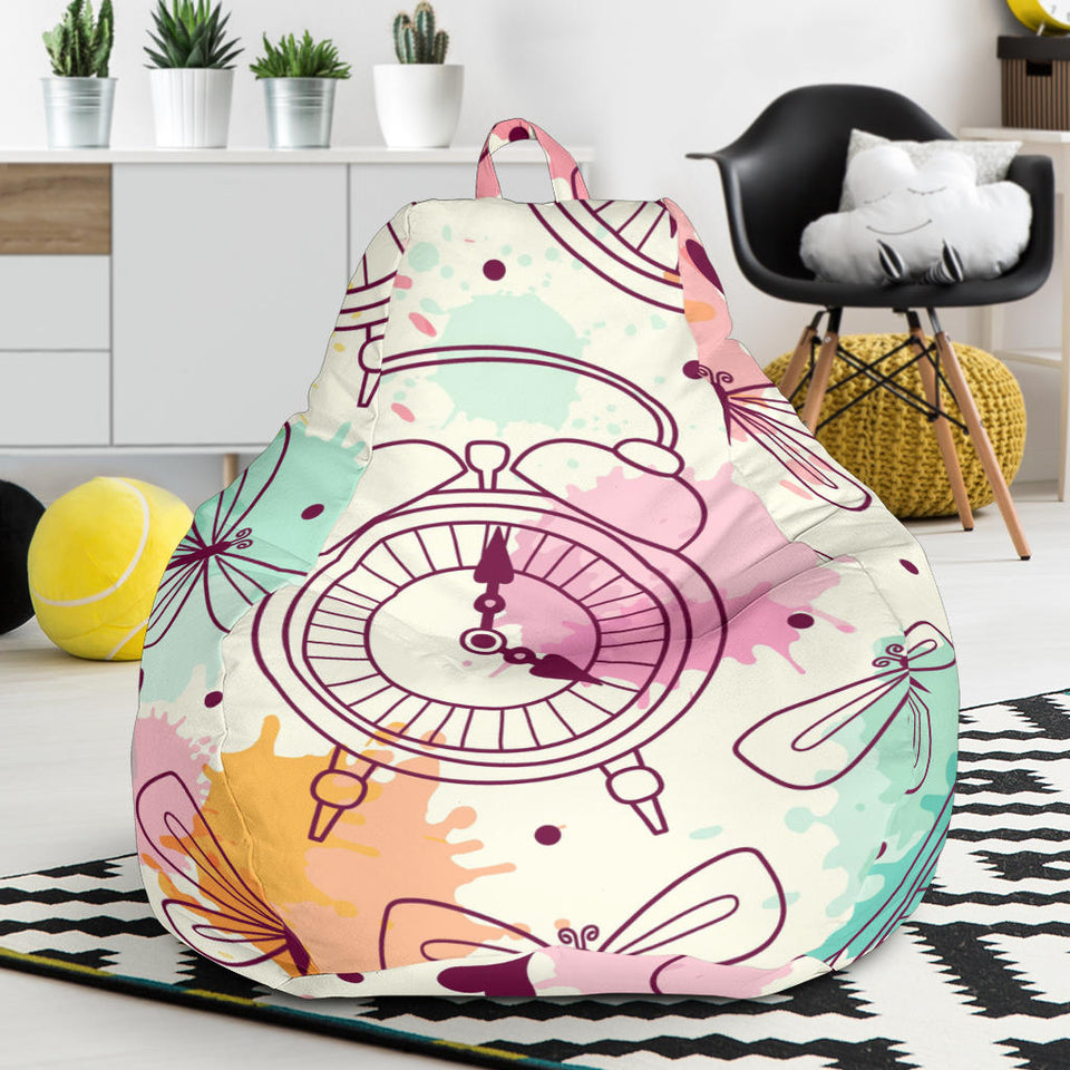 Clock Butterfly Pattern Bean Bag Cover
