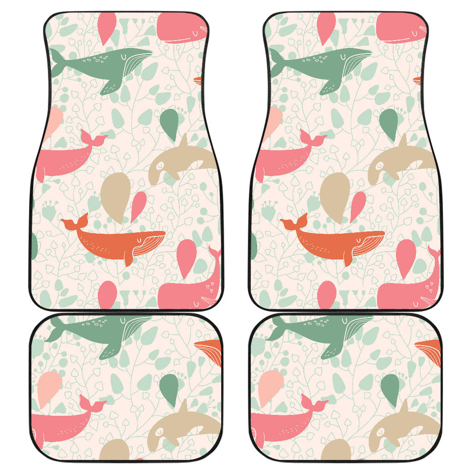 Cute Whale Pattern Front And Back Car Mats