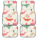 Cute Whale Pattern Front And Back Car Mats