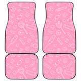 Sweet Candy Pink Background Front And Back Car Mats