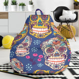 Sugar Skull Flower Pattern Bean Bag Cover