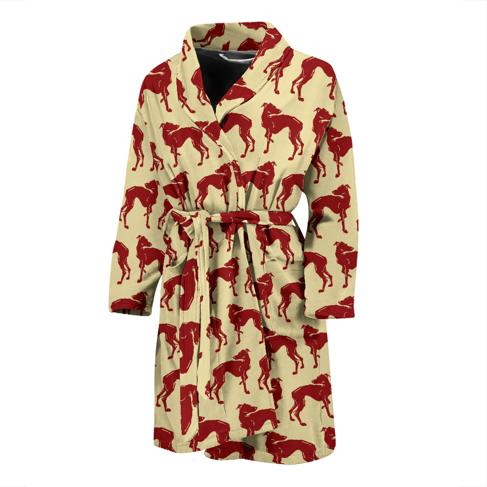 Greyhound Pattern Print Design 04 Men's Bathrobe