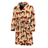 Greyhound Pattern Print Design 04 Men's Bathrobe
