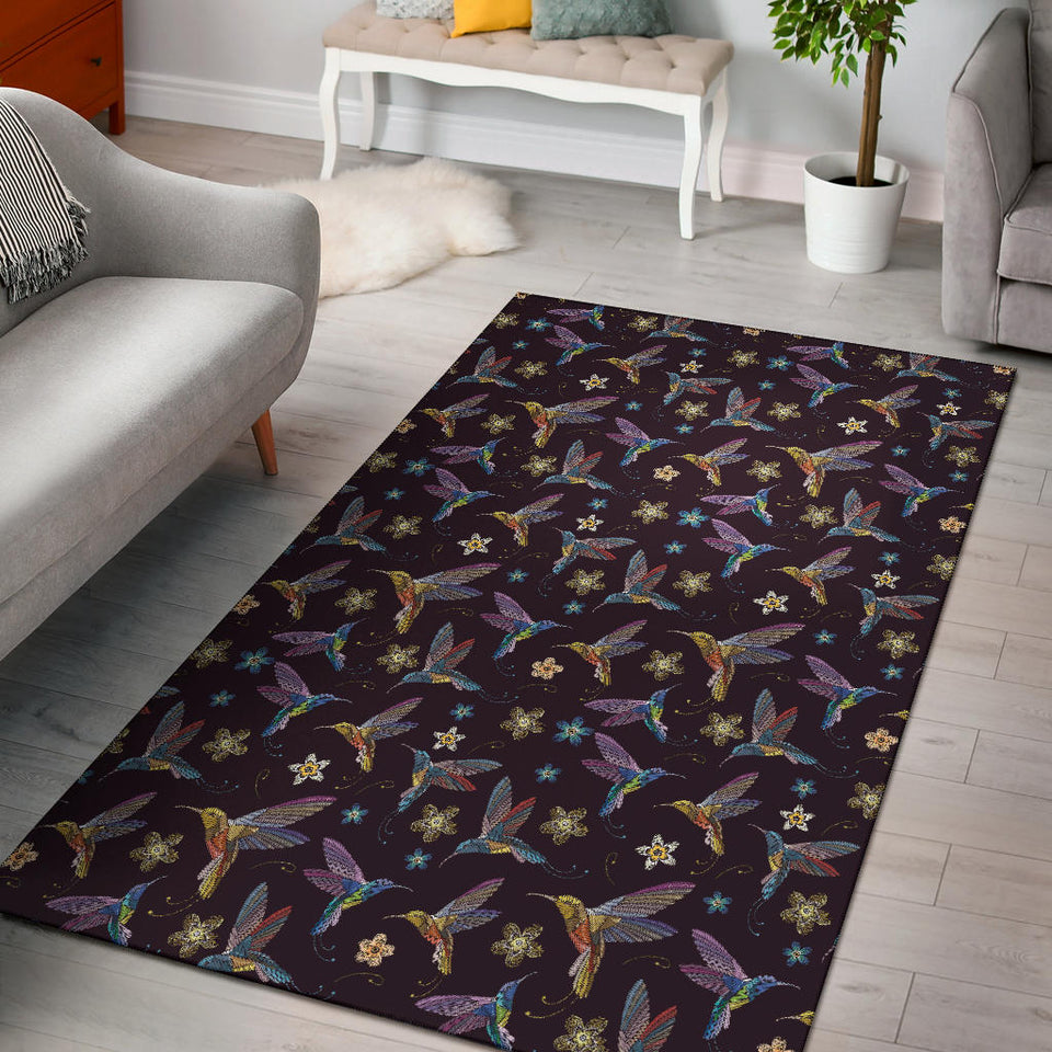 Hummingbird Pattern Print Design 04 Area Rug