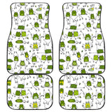 Sketch Funny Frog Pattern Front And Back Car Mats