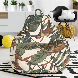 Monkey Tropical Leaves Background Bean Bag Cover
