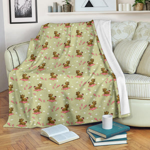 Yorkshire Terrier Pattern Print Design 01 Premium Blanket