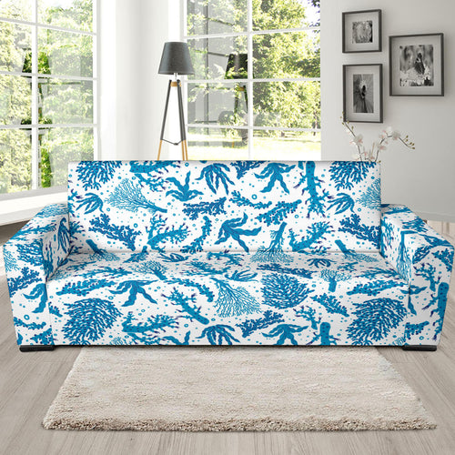 Coral Reef Pattern Print Design 01 Sofa Slipcover