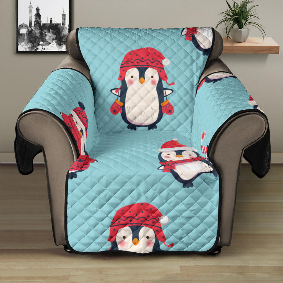 Cute penguin christmas  design pattern Recliner Cover Protector