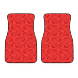 Strawberry Pattern Red Background Front Car Mats