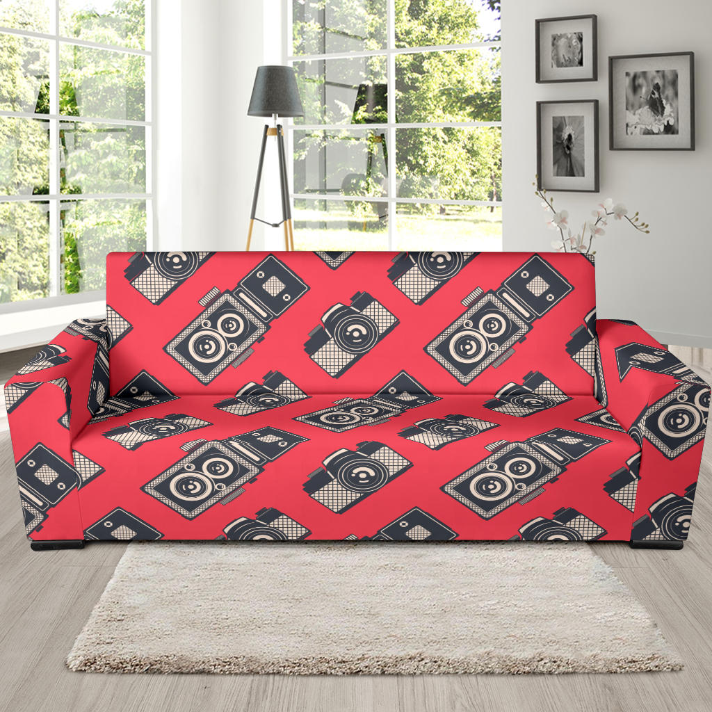 Camera Pattern Print Design 05 Sofa Slipcover