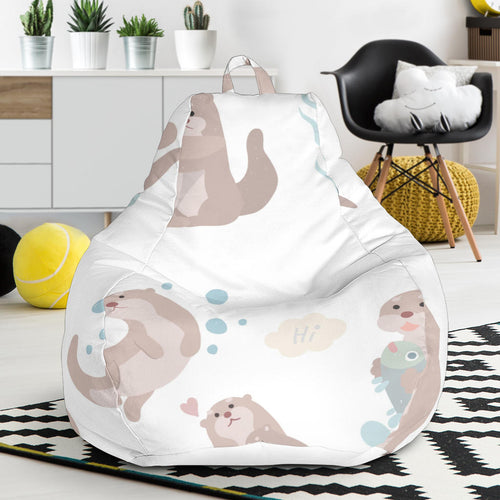 Cute Sea Otters Pattern Bean Bag Cover