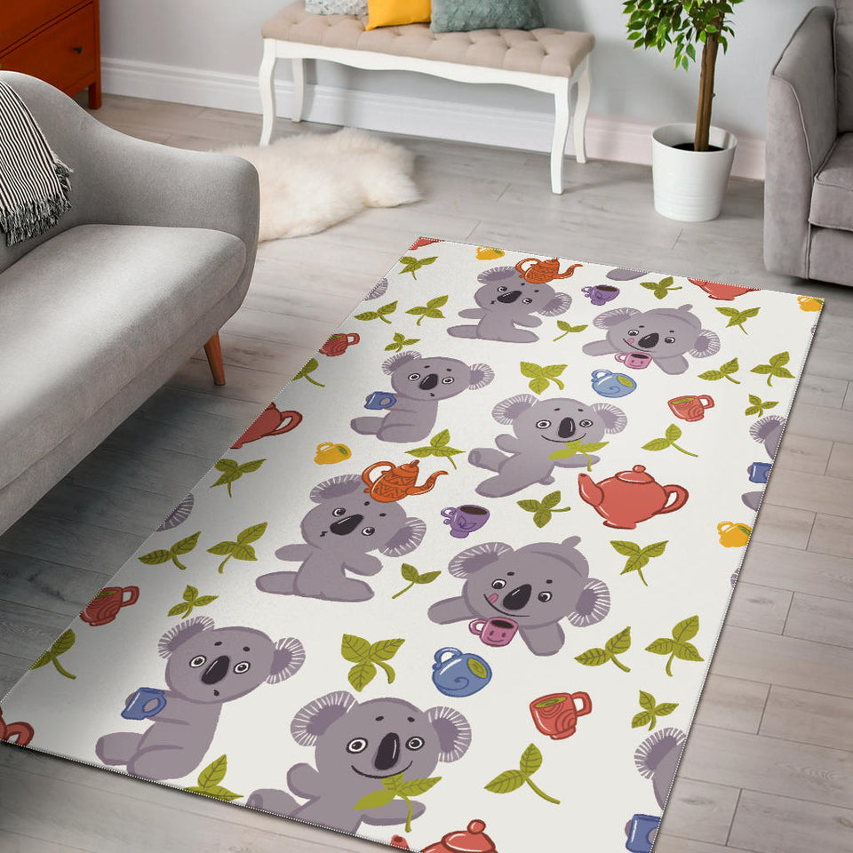 Cute Koalas Teapots Tea Area Rug
