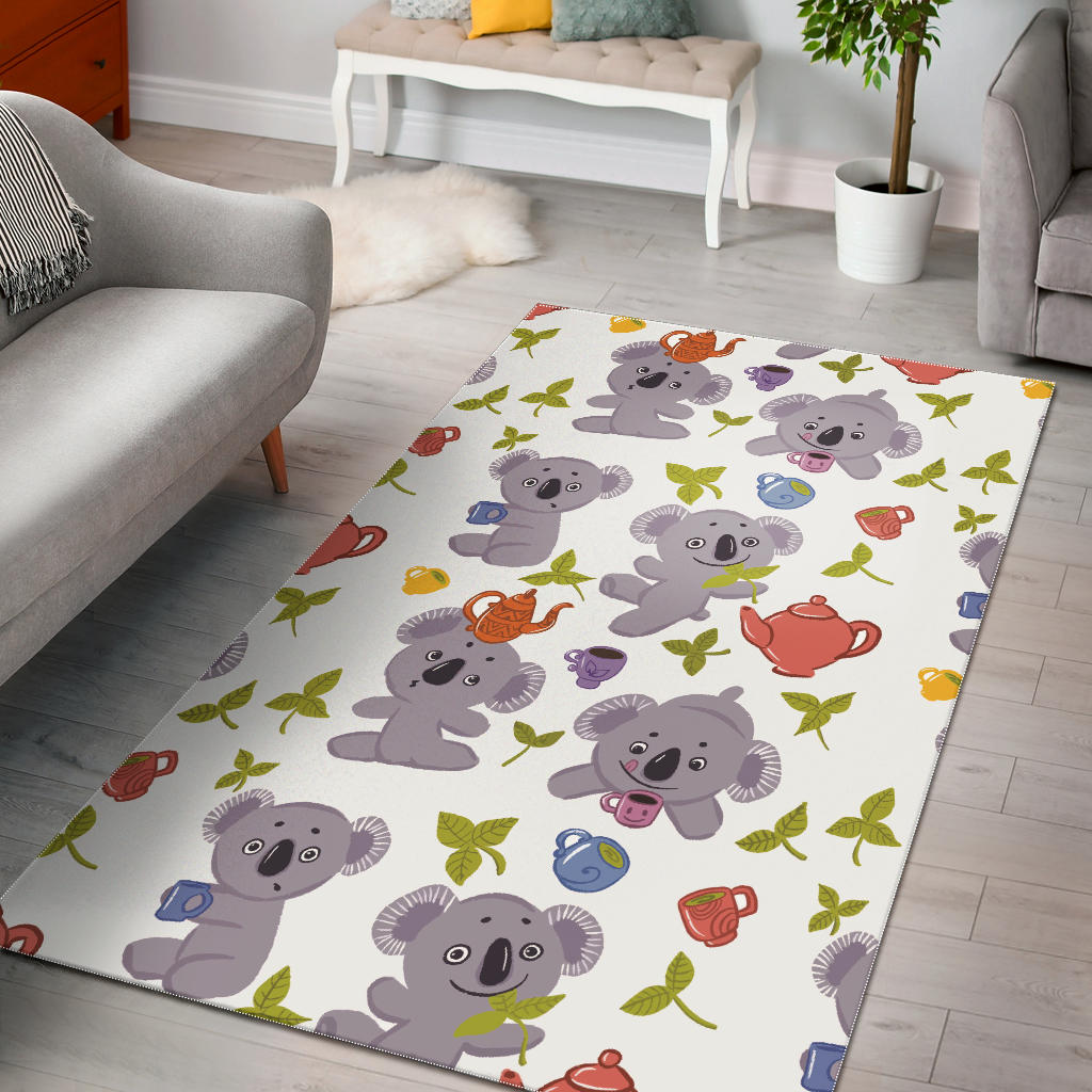 Cute Koalas Teapots Tea Area Rug