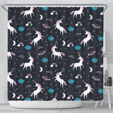Unicorn Rainbows Moon Clound Star Pattern Shower Curtain Fulfilled In US