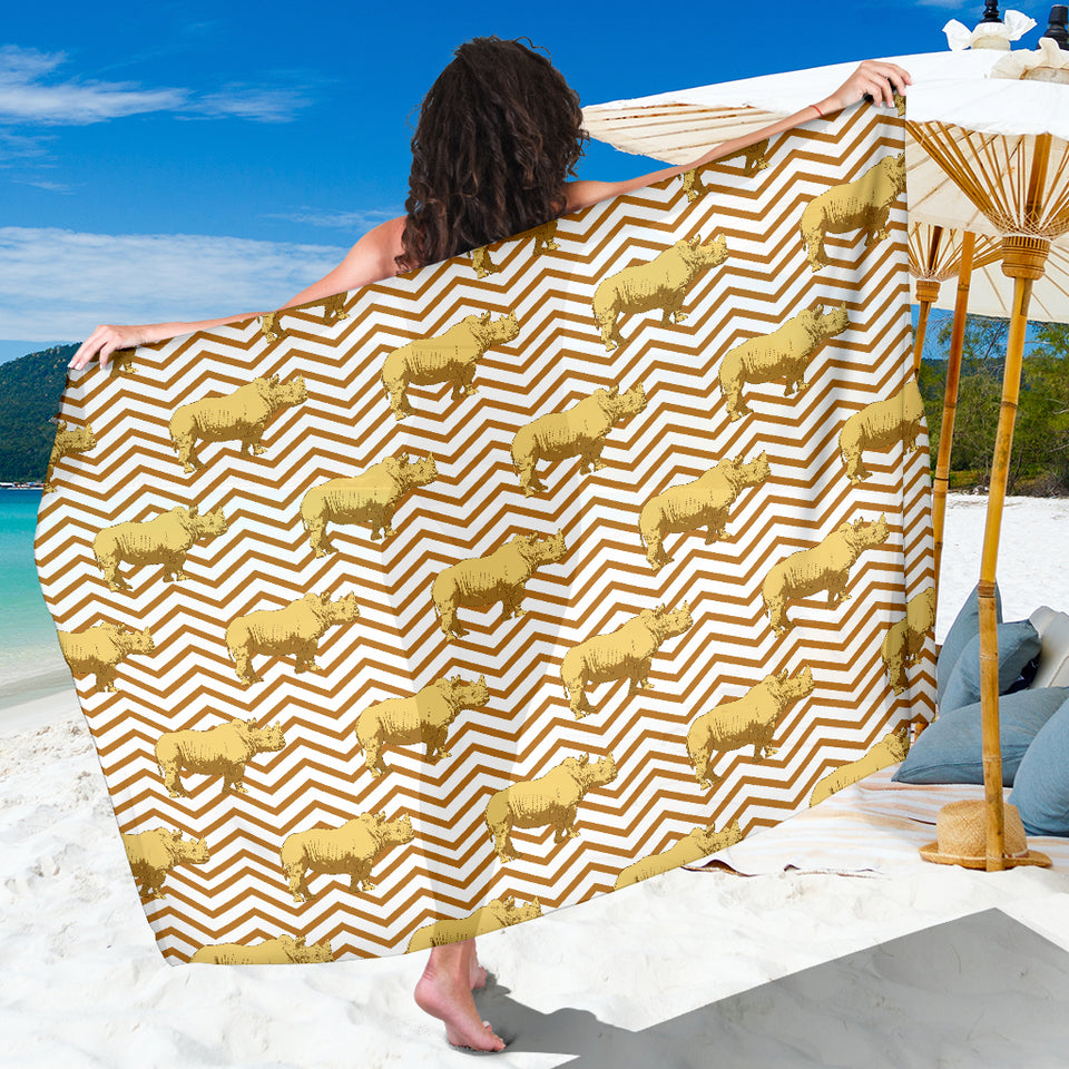Rhino Yellow Theme Pattern Sarong