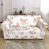 Shiba Inu Dog Pattern Loveseat Couch Slipcover