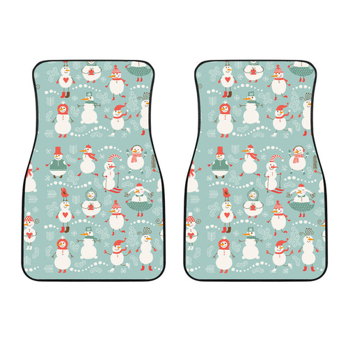 Cute Snowman Pattern Front Car Mats