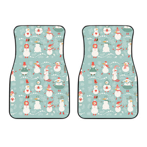 Cute Snowman Pattern Front Car Mats