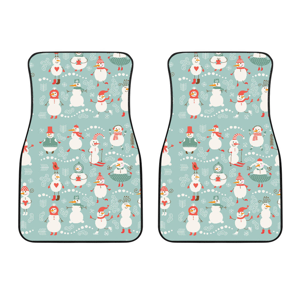 Cute Snowman Pattern Front Car Mats