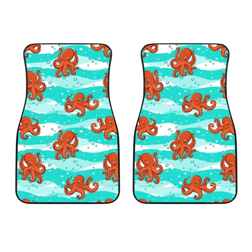 Octopuses Sea Wave Background Front Car Mats