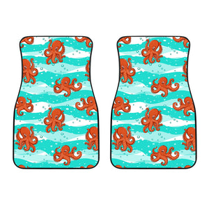 Octopuses Sea Wave Background Front Car Mats