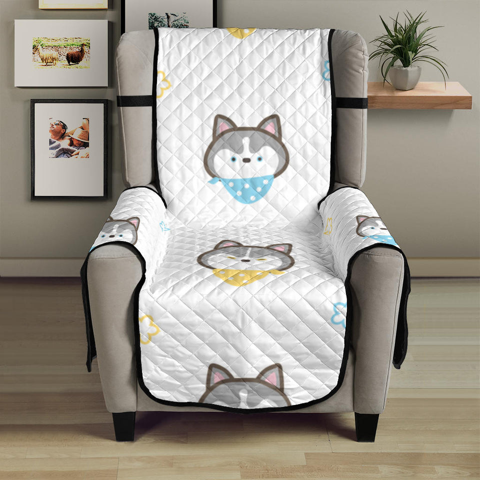 Cute Siberian Husky pattern Chair Cover Protector