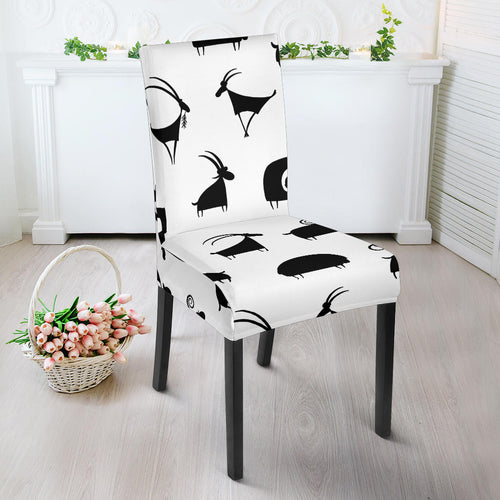 Goat Ram Pattern Dining Chair Slipcover