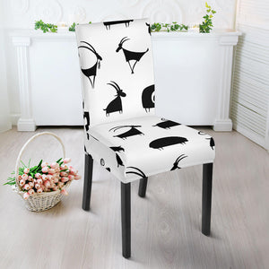 Goat Ram Pattern Dining Chair Slipcover