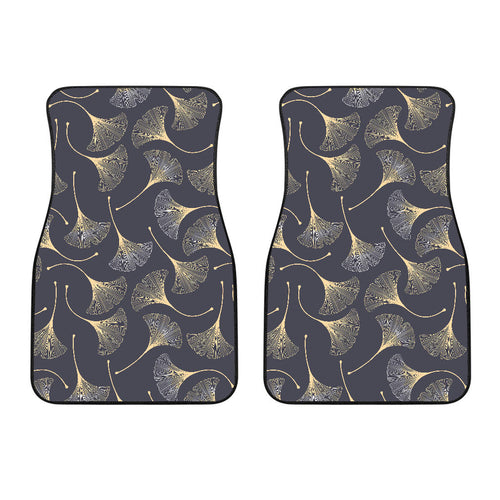 Gold Ginkgo Leaves Front Car Mats