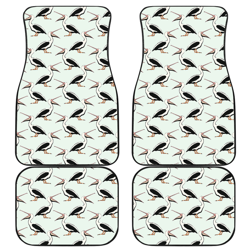 Pelican Pattern Print Design 02 Front and Back Car Mats
