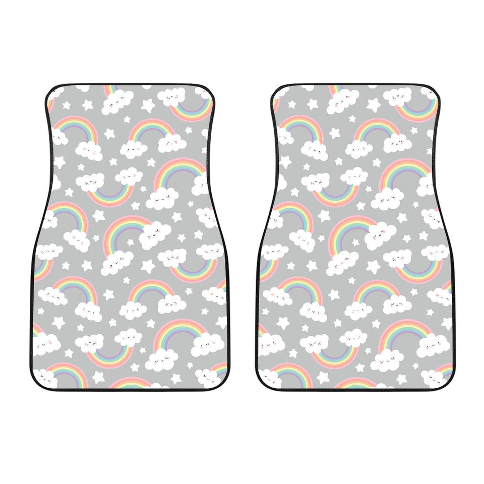 Cute Rainbow Clound Star Pattern Front Car Mats
