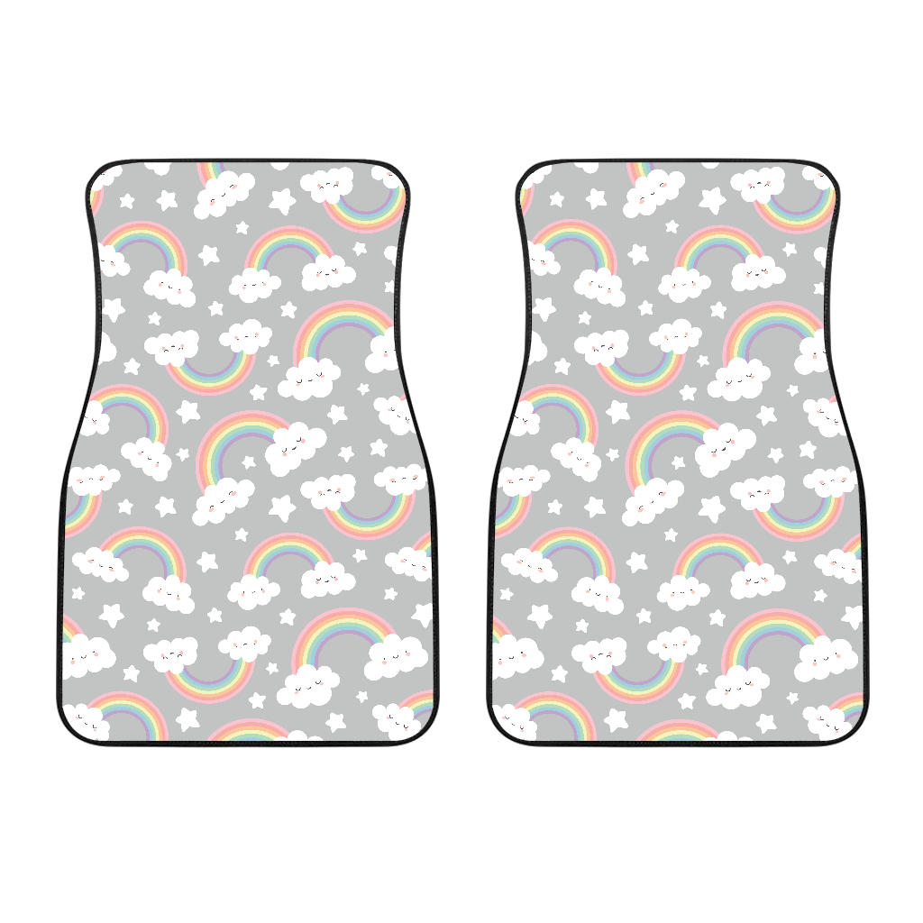 Cute Rainbow Clound Star Pattern Front Car Mats