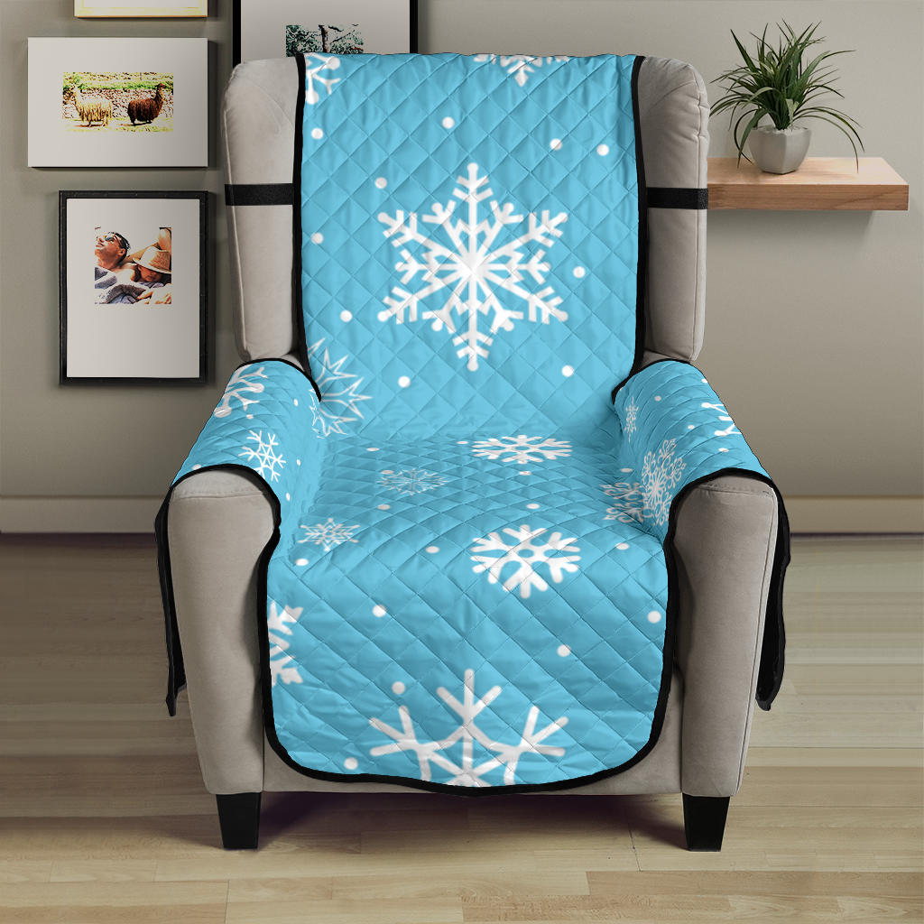 Snowflake pattern blue background Chair Cover Protector