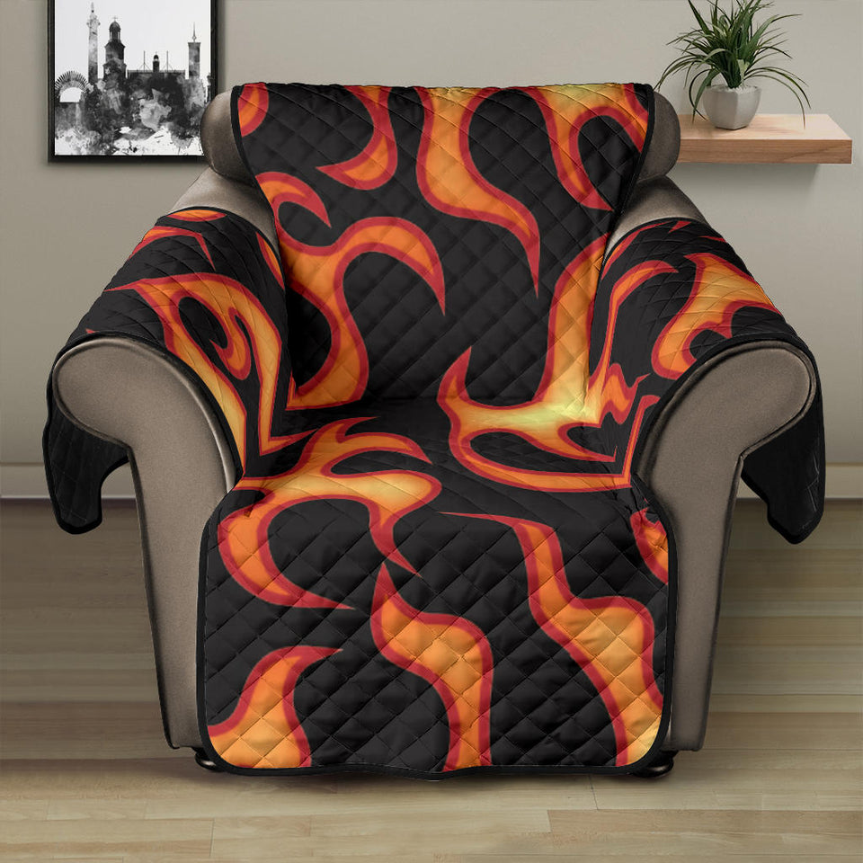 Fire flame dark pattern Recliner Cover Protector