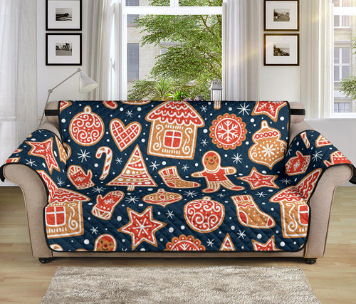 Christmas gingerbread cookie pattern Sofa Cover Protector