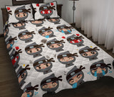 Cute ninja design pattern Quilt Bed Set