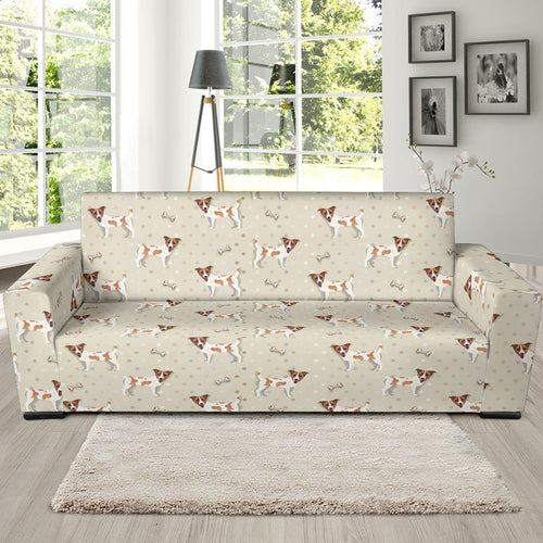 Jack Russel Pattern Print Design 02 Sofa Slipcover