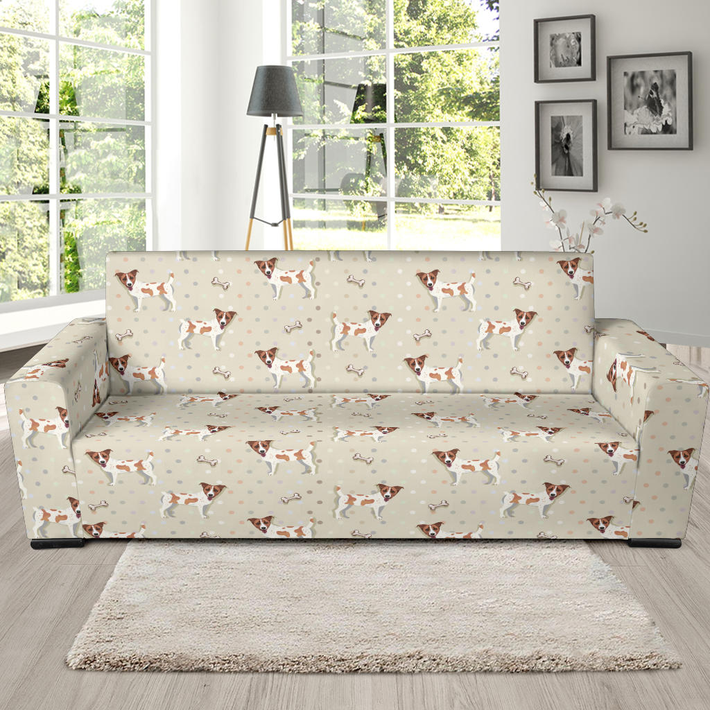 Jack Russel Pattern Print Design 02 Sofa Slipcover