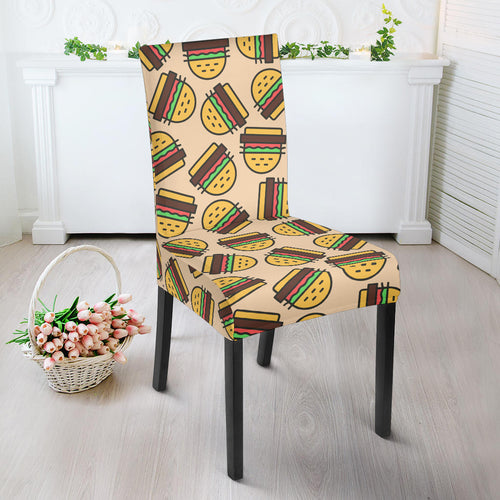 Hamburger Pattern Print Design 01 Dining Chair Slipcover